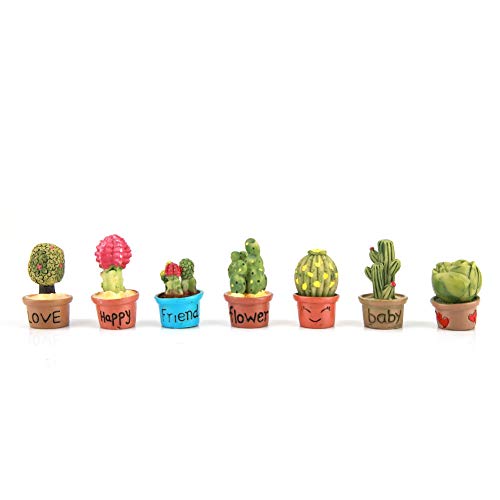 7 Pz Miniature Ornamenti Giardino Cactus In Miniatura Miniature Piante Succulente Pot Decorazione Casa Delle Bambole Mini Pianta