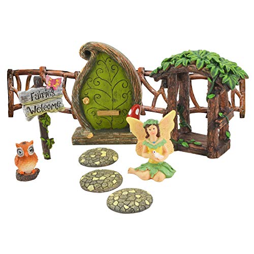 Arcadia Garden Products Charming Forest Fairy Garden Kit, Resina Metallo
