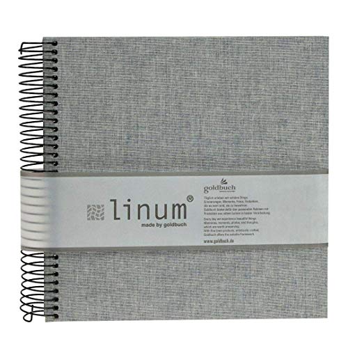 Goldbuch Linum - Album A Spirale, 20 X 20 Cm, 40 Pagine Con Pergamena, Grigio, 20 X 20 Cm