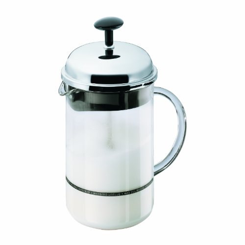 Bodum Chambord Montalatte Con Manico In Vetro, Glas, Trasparente (Coperchio Argento), 0.25 L