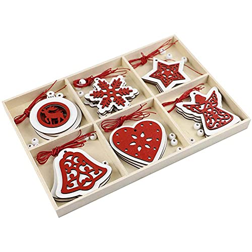 18 Pezzi Addobbi Legno Natalizie, Natale Ciondolo In Legno, Ciondoli Natalizi Legno Appendere, Ornamenti Per L'Albero Di Natale In Legno, Per Albero D