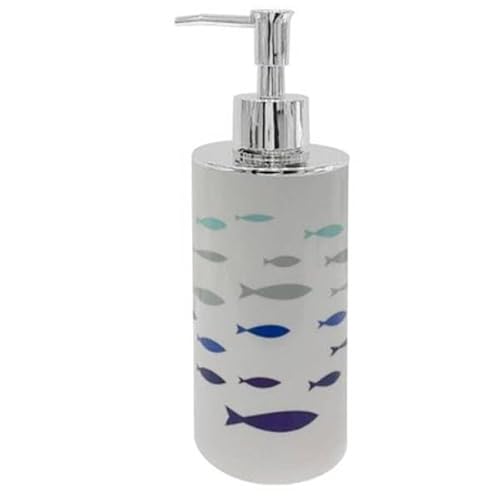 Oise Art Store Trade Shop - Dispenser Porta Sapone Liquido Cilindrico Fantasia Pesciolini Arredo Bagno 69880 -