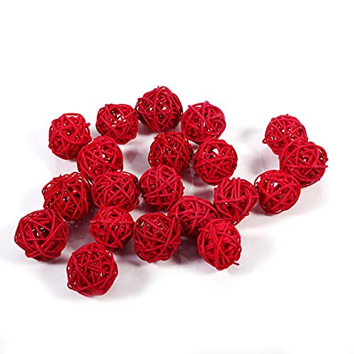 Jenngaoo 20 Pezzi Palline In Rattan, Palline Di Vimini Decorative Sfere Sfere Riempitivi Per Vasi Per La Festa Nuziale In Giardino Decorazione Nataliz