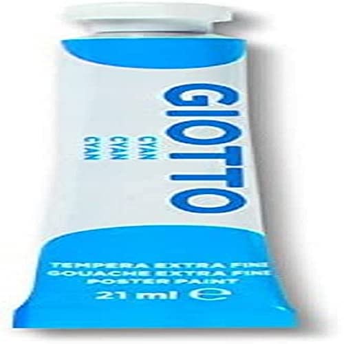 Giotto 3550 15 - Tempera In Tubetto, Ciano, 21 Ml, Confezione Da 6 Pezzi