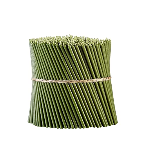 Danilovo Candele (Verde) Profumate In Pura Cera D’Api – Candele Chiesa Ortodossa Per Preghiere, Natale, Lunghe, N100, Altezza 16,5 Centimetri, 500 Pz