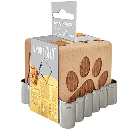 Scrapcooking 5124 - Timbro Per Pasticceria In Legno, Con Motivo A Gatto.