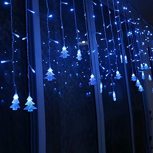 Klighten Catena Luminosa, Blu Strisce Led, 96Er Led Luci 3.5 * 0.65M Luci Stringa 8 Modalità Impermeabili Ip44, Per Finestra, Porta, Giardino, Feste,