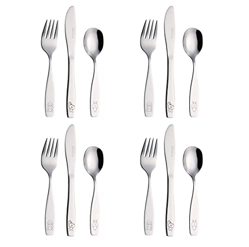 Exzact Posate Per Bambini 12 Pezzi In Acciaio Inox/Posate Bimbi - 4 X Forchetta, 4 X Coltelli, 4 X Cucchiai Cena