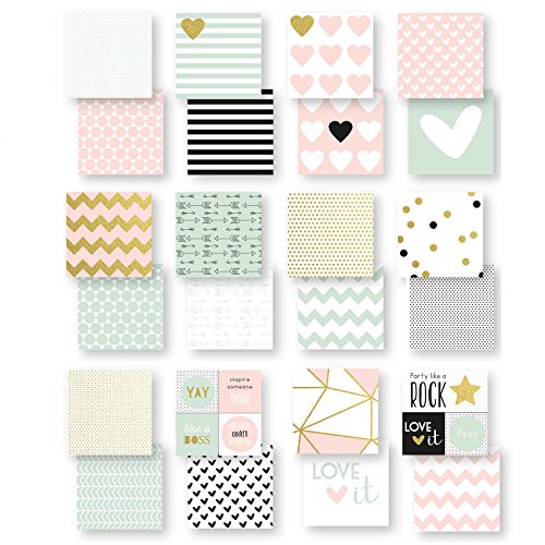 Vaessen Creative Love It Collection Double Sided Paper 24 Fogli Di Cartoncino, Multicolore, 16.5 X 16.5 Cm - 6.5 X 6.5"