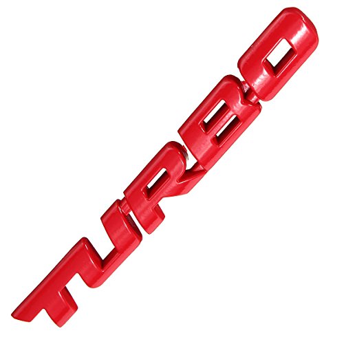 Alamor Turbo 3D Metal Car Sticker Decals Lettering Car Rear Car Rear Badge Per Auto-Red