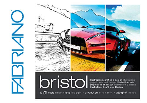 Fabriano Blocco Bristol 21X29,7 Cm 250 Gr 20 Fogli Liscio
