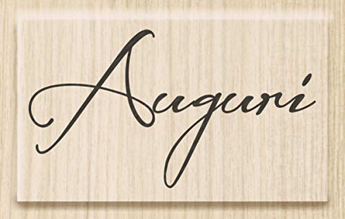 1 Timbro Con Base In Legno Stamp Scritta Auguri Timbri Per Scrapbooking Stamp