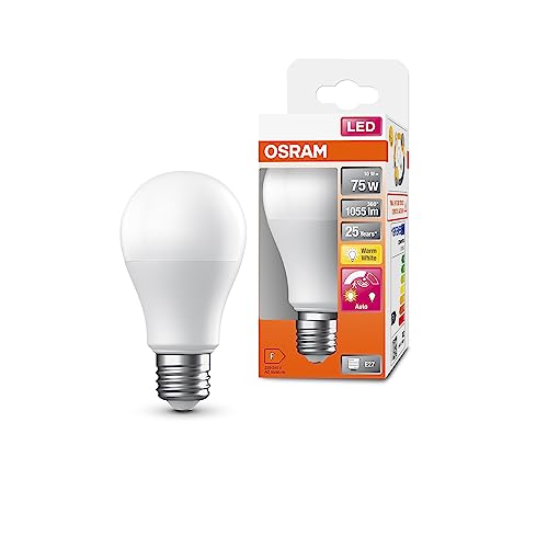 Osram Lampada Led Superstar+ Classic A 75 Fr, Attacco E27, Goccia, 10W, 1055Lm, 2700K, Luce Bianca Calda, Basso Consumo Energetico, Lunga Durata, Sens