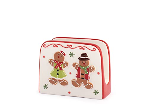 H&H Portatovaglioli Gingerbread In Ceramica Decorata