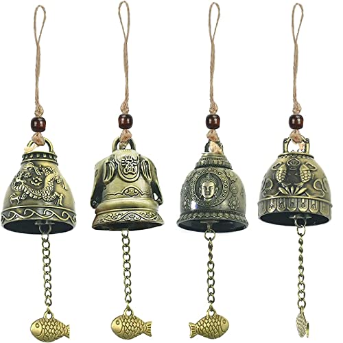 Bztzhm 4 Pezzi Campana Della Benedizione, Campanelli Eolici Cinesi, Vintage Fengshui Campanelli, Campanella A Vento Cinese, Vintage Campane, Per La De