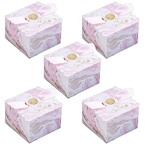 Scatole Regalo Con Nastro, 50 Pcs Scatola Caramella Carta, Scatole Bomboniera Matrimonio, Scatoline Portaconfetti, Scatola Bomboniera Quadrata Per Bat