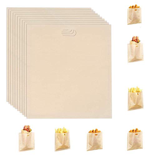 Fororeh Sacchetti Per Tostapane Sandwich, Sacchetti Per Tostapane Teflon, Sacchetti Per Tostapane Riutilizzabili 10 Pezzi Sacchetti Per Tostapane Anti