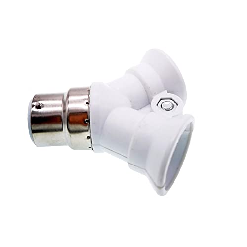 Twdrtdd Convertitore Adattatore Base Per Lampadina Da B15 A 2E14, Con Attacco A Baionetta Piccola Sbc B15 A Vite Piccola Ses E14 Ses (Pack Of 1)