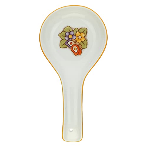 Thun - Poggia Mestoli Con Farfalla E Fiori - Cucina, Altro Per La Cucina - Idea Regalo - Linea Country - Porcellana - 23X4X3Cm H