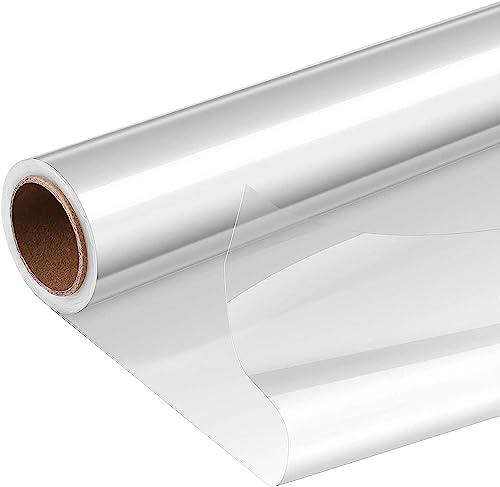Volila Cellophane Per Imballaggio - 40Cm X 30M Rotolo Cellophane Trasparente Ripiegato A Metà Per Regali Di Natale, Ceste Regalo E Imballaggio (1 Roto