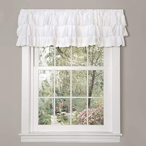Lush Decor Belle Valance - Tenda Singola In Stile Vintage Chic, 213,4 X 45,7 Cm, Colore: Bianco