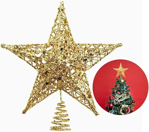 Albero Di Natale Star Topper, Albero Di Natale Topper Glittered 5 Point Star Treetop Per L'Ornamento Dell'Albero Di Natale Decorazione Domestica Del P