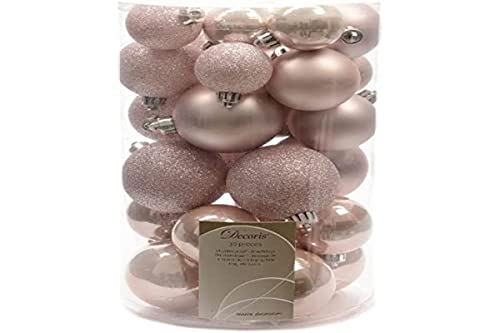 Kaemingk - Palline Di Natale Infrangibili, Decorazioni Lussuose, Confezione Da 30 Pezzi, 340596, Colore: Rosa Cipria, Misura Unica, Jns_446988