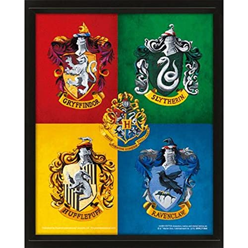 Pyramid International Poster Lenticolare 3D Di Harry Potter Con Stemmi Colorati, 25 X 20 X 1,3 Cm, In Scatola, Prodotto Ufficiale
