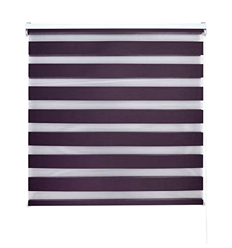 Blindecor Lira Tenda A Rullo Giorno E Notte, Colore Viola, Tenda Per Interni 120 X 180 Cm (Larghezza X Altezza) | Dimensioni Del Tessuto 117 X 175 Cm.