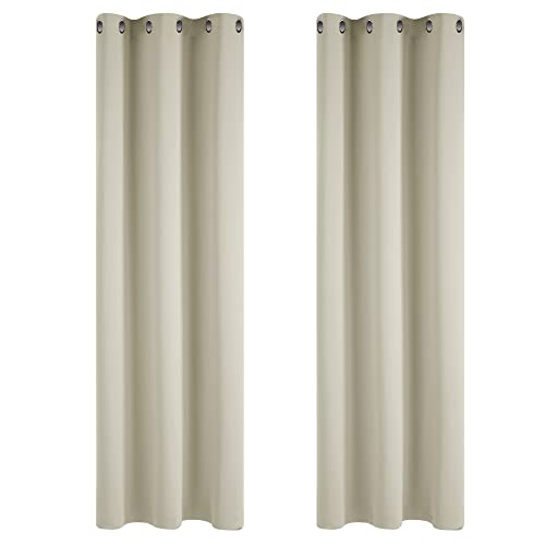Deconovo Tende Camera Da Letto Oscuranti Per Interni 2 Pezzi 242 Cm Altezza, Tende Termiche Isolanti Tinta Unita Con Occhielli, 107X242 Cm (Larghezza