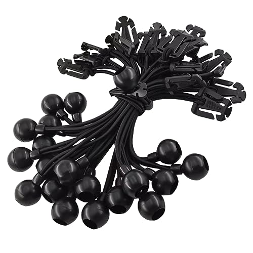 Corde Elastiche,Bungee Ball,Tenditori Elastici,20 Pezzi Bungee Ball Elastico Nero 25Cm,Corda Elastica Per Tendoni Bungee Ball Fissaggio