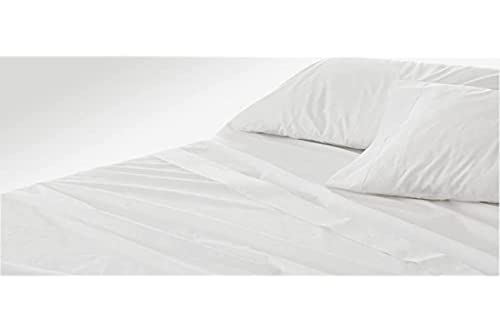 Burrito Blanco Juego De Sábanas Blancas Hotel Lisas De Algodón 100% Para Cama Individual 80X190 Cm Hasta 80X200 Cm (Disponible En Más Medidas)