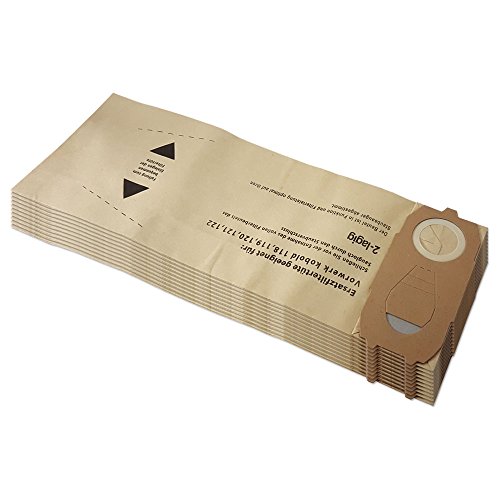 Mohmus 10 Premium Sacchetti Per Aspirapolvere Adatti Per Folletto Vorwerk Kobold Vk 118 119 120 121 122 - Fp 118-122 | Con Carta Speciale | 10 Pezzi|