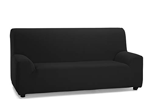 Martina Home Tunez, Copridivano Elastico, Tela (50% Poliestere, 45% Cotone, 5% Elastan), Nero, 3 Posti (180-240 Cm Larghezza)