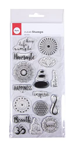 Rayher Clear Stamps Mandala, 97 X 205 Mm, 16 Motivi, Busta Blister 1 Foglio, 50255000
