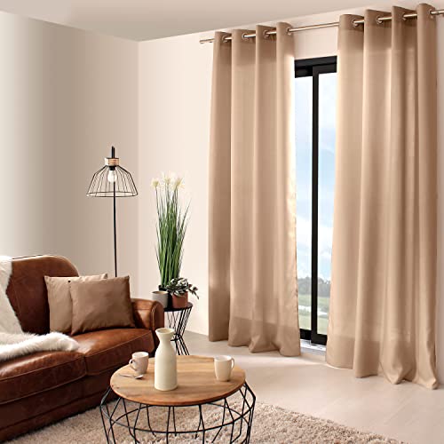 Ed Enjoy Home 2015Na140240-Tenda 8 Occhielli, 140 X 240 Cm, Naturale, Poliestere, Neutro, 240X140 Cm