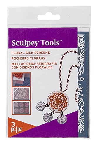 Sculpey As2003 As2003-Kit Per Stampa Serigrafica, Motivo Floreale, Silk, Osfa