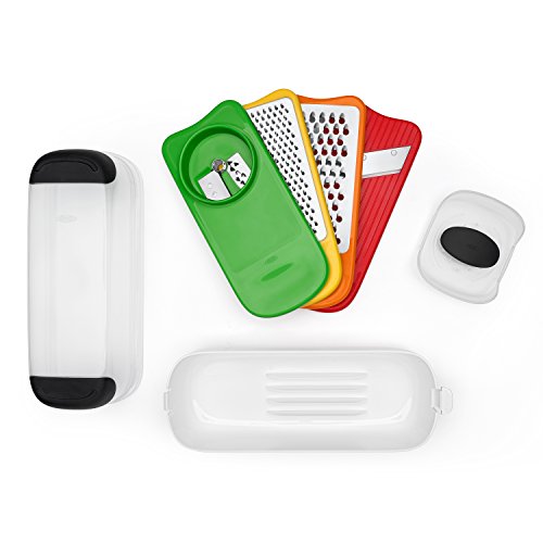 Oxo Good Grips Set Spiralizzatore, Grattugia Alimentare E Mandolina Multiuso Con Contenitore