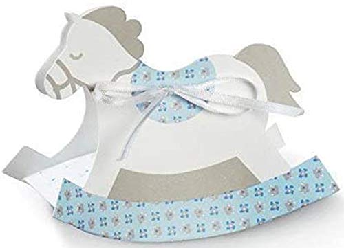 Scotton Spa 20 Pz Cavallo A Dondolo Portaconfetti Celeste Linea Bloom Bomboniera