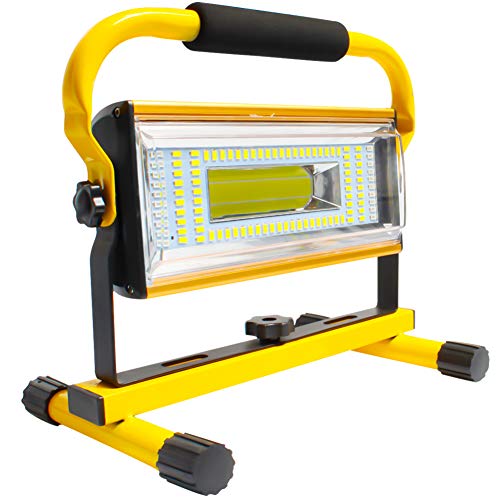 Af-Wan - Proiettore Portatile Ricaricabile, 100 W, Luce Led Da Lavoro 7000 Lm, Luci Di Inondazione Regolabili Con Caricatore Usb Per Auto Per Ip65, Im