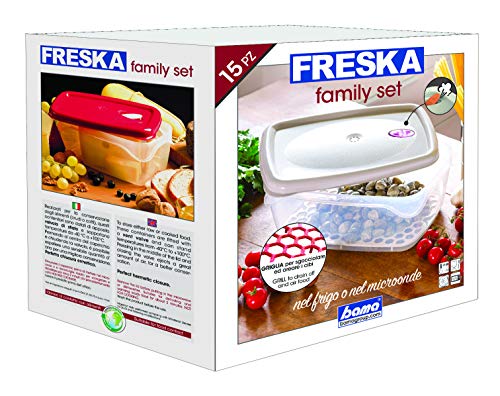 Bama Freska Set Contenitori Per Alimenti, Assortiti, 15 Pezzi