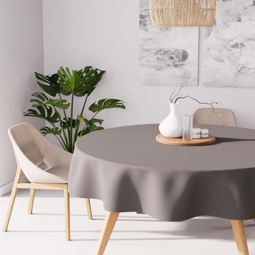 Soleil D'Ocre Tovaglia Antimacchia, Marrone, Diametro 180 Cm