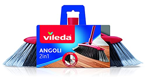 Vileda Scopa 2 In 1 Angoli, Per Interni, Con Due Tipi Di Fibre, Per Angoli, Fibre In Pet Riciclato, 14 X 37 X 5.5 Cm, 299 G