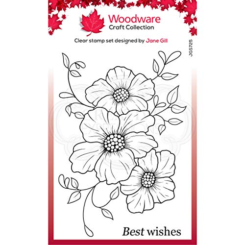 Woodware Timbri Trasparenti Singles Petal Trio - Timbri A Inchiostro In Fotopolimero, Timbri Per Blocchi Acrilici, Accessori Per Creazioni Fai Da Te, 