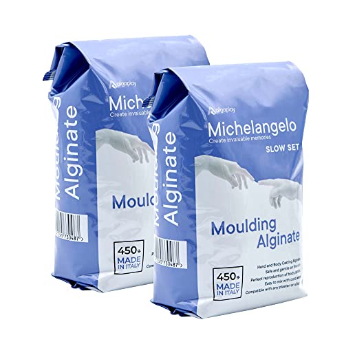 Michelangelo Moulding Alginate Slow Setting. Alginato Cromatico Per Impronte Di Alta Precisione, Perfetto Per Realizzare Calchi Delle Mani O Del Corpo