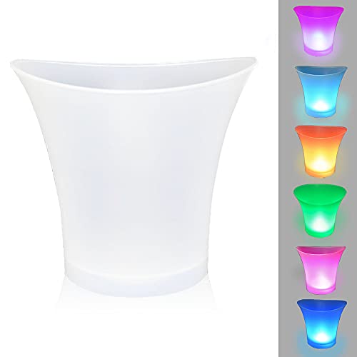 Secchiello Per Il Ghiaccio A Led, Fipasen 5L Secchiello Ghiaccio Illuminato Normale Con Cambio Di Colore Multiplo Per Feste/Casa/Bar, Portaghiaccio Im