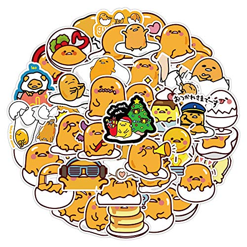 Gudetama - 120 Adesivi Per Bottiglie D'Acqua, Portatili, Per Chitarra, Skateboard, Computer, Valigia, Bicicletta, Cartoni Animati, Impermeabili, Estet