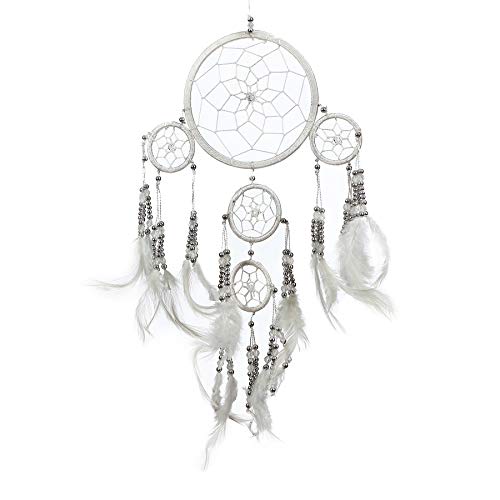Pink Pineapple Piccolo Dream Catcher Bohemien Fatto A Mano: Acchiappasogni Etico Da Appendere Arte Da Parete Con Piume Bianco E Perline Con Tradiziona