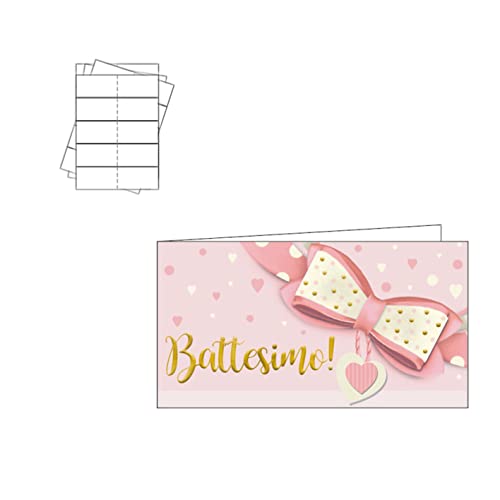 Arkraft Bigliettini Per Bomboniere Battesimo Bambina Confezione Da 20 (Battesimo B1)