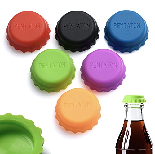 Pentaton - Tappo Di Bottiglia, Tappo A Corona, Marcatori Di Bottiglie, Coperchio, Tappo Per Birra In Silicone Riutilizzabile (Confezione Da 24)